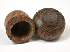LV-1921 Thuya Burl & Fishtail Oak Wooden Acorn Ring Box, Pill Box, Trinket Box-SCREW CAP