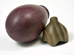 LV-1949 Purpleheart & Verawood Eggplant Threaded Box, Needle Case, Jewelry Box-SCREW CAP
