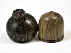 LV-1952 Black Locust & Black Palm Acorn Jewelry Box, Pill Box, Trinket Box-SCREW CAP