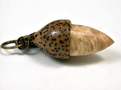 LV-1970 Box Elder Burl & Palm Nut Wooden Acorn Pendant, Charm, Pill Holder-SCREW CAP
