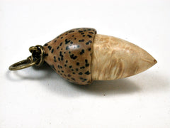 LV-1970 Box Elder Burl & Palm Nut Wooden Acorn Pendant, Charm, Pill Holder-SCREW CAP