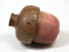 LV-2008 Pink Ivory & Red Palm Wooden Acorn Trinket Box, Keepsake, Jewelry Box-SCREW CAP