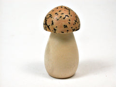 LV-2005 Holly & White Elephant Palm Nut Threaded Mushroom Needlecase, Pill Box, Jewelry Box-SCREW CAP
