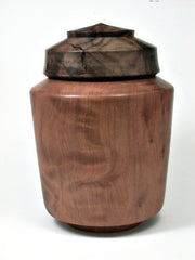 LV-2000 Redwood Burl & Black Walnut Burl Wooden Box,  Threaded Urn, Jewelry Box, Treenware