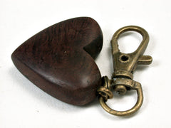 LV-2029 Manzanita Burl Wooden Heart Charm, Keychain, Wedding Favor-HAND CARVED