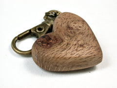 LV-2020 Black Oak Burl Wooden Heart Charm, Keychain, Wedding Favor-HAND CARVED