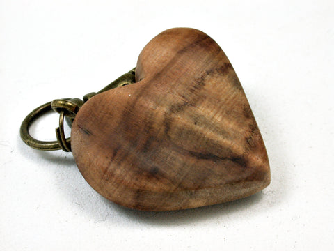 LV-1898  Japanese Sugi Wooden Heart Charm, Keychain, Wedding Favor-HAND CARVED