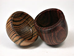 LV-2082 Wooden Acorn Pill Box, Jewelry/Engagement Ring Box from Cocobolo & Bocote-SCREW CAP