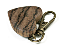 LV-2037 Zebrawood Wooden Heart Charm, Keychain, Wedding Favor-HAND CARVED
