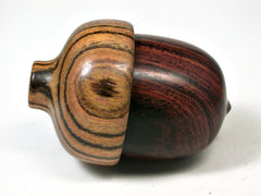 LV-2082 Wooden Acorn Pill Box, Jewelry/Engagement Ring Box from Cocobolo & Bocote-SCREW CAP