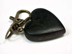 LV-2091  Brazilian Rosewood Heart Shaped Charm, Keychain, Unique Hand Made