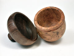 LV-2087 Wooden Acorn Pill Box, Jewelry/Engagement Ring Box from Cherry Burl & Walnut-SCREW CAP