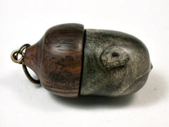 LV-2102 Acorn Pendant Box, Charm, Pill Holder from Buckeye Burl & Leadwood-SCREW CAP
