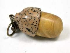 LV-2096 Acorn Pendant Box, Charm, Pill Holder from Osage Orange & Yollilo Nut-SCREW CAP