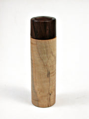 LV-2127 Ambrosia Maple & Ebony Slim Wooden Pill Box, Toothpick Holder, Needle Case-SCREW CAP