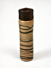 LV-2118 Black-White Ebony & Mun Ebony Wooden Pill Box, Toothpick Holder, Needle Case-SCREW CAP