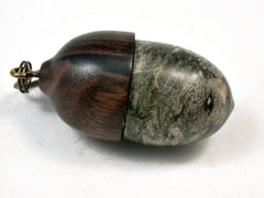 LV-22128 Acorn Pendant Box, Charm, Pill Holder from Buckeye Burl & Ebony-SCREW CAP