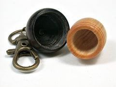 LV-2133 Acorn Pendant Box, Charm, Pill Holder from Lignum Vitae Sapwood & Khamphi Rosewood-SCREW CAP