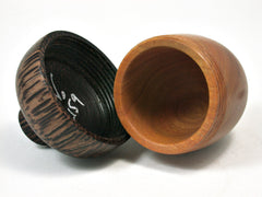 LV-2159 Wooden Acorn Pill Box, Jewelry/Engagement Ring Box from Putumuju & Black Palm-SCREW CAP