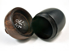 LV-2170 Ancient English Bog Oak & Curly Koa Wooden Acorn Trinket Box, Keepsakes, Jewelry Box-SCREW CAP