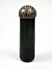 LV-2179 African Blackwood & Betelnut Slim Pill Box, Toothpick Holder, Needle Case-SCREW CAP