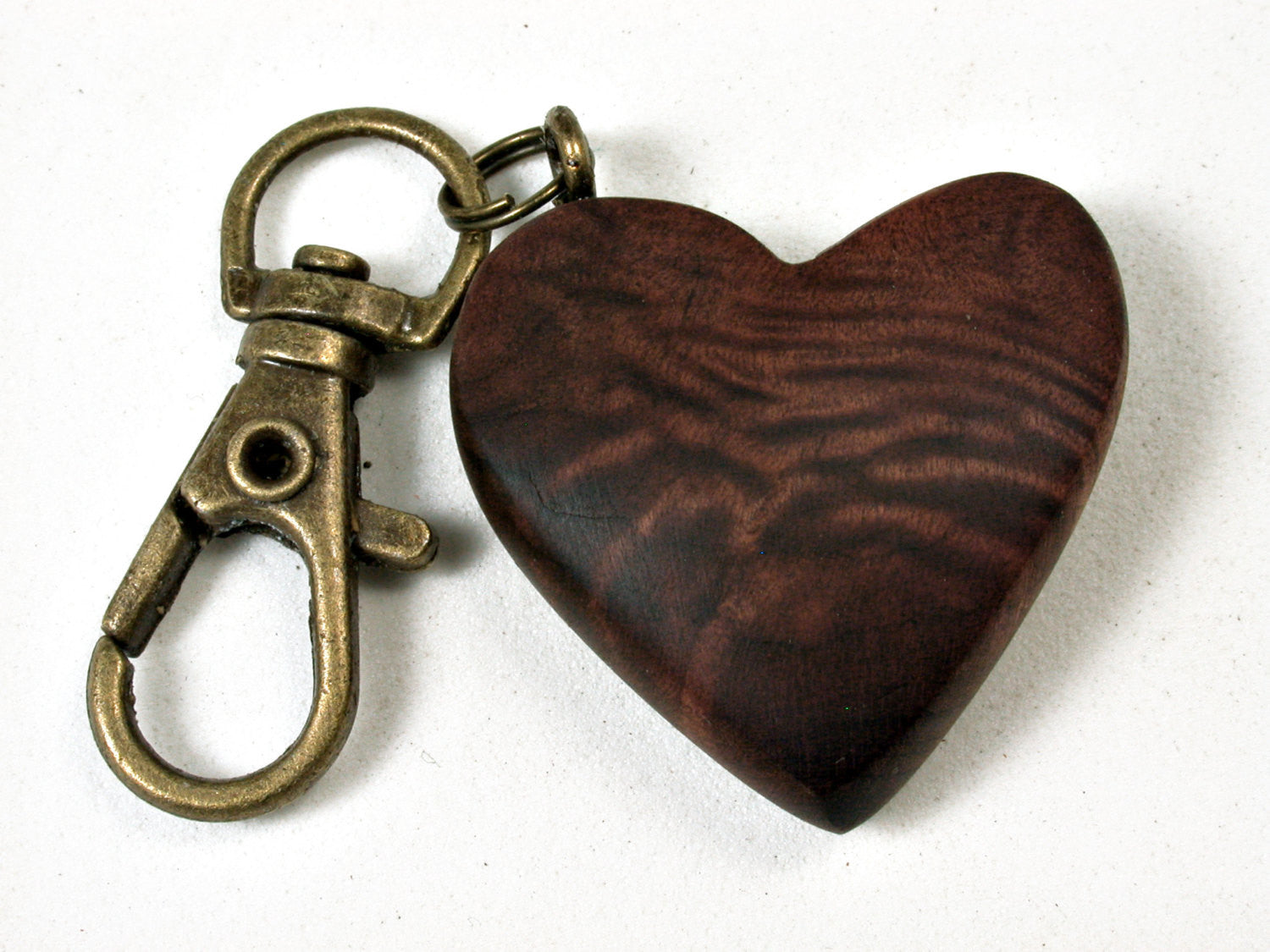 LV-2233  Manzanita Burl Wooden Heart Shaped Charm, Keychain, Valentine, Wedding Gift-HAND CARVED