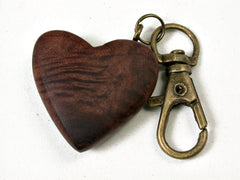 LV-2233  Manzanita Burl Wooden Heart Shaped Charm, Keychain, Valentine, Wedding Gift-HAND CARVED
