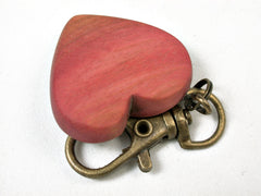 LV-2230 Pink Ivory Wooden Heart Charm, Keychain, Wedding, Valentine Gift-HAND CARVED