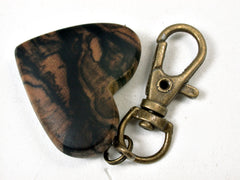 LV-2243 Black & White Ebony Wooden Heart Charm, Keychain, Wedding, Valentine Gift-HAND CARVED