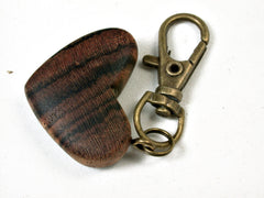 LV-2246 Bocote Wooden Heart Charm, Keychain, Wedding, Valentine Gift-HAND CARVED