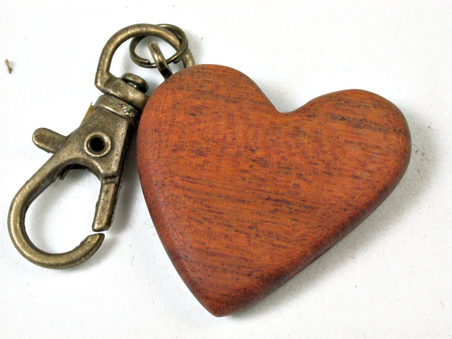 LV-2238 Pernambuco Wooden Heart Charm, Keychain, Valentine, Wedding Gift-HAND CARVED