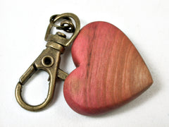 LV-2230 Pink Ivory Wooden Heart Charm, Keychain, Wedding, Valentine Gift-HAND CARVED