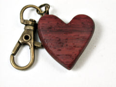 LV-2235 African Padauk Wooden Heart Charm, Keychain, Wedding, Valentine Gift-HAND CARVED
