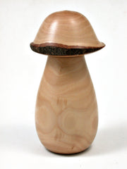 LV-2281 Red-Tip Photinia Wooden Mushroom Trinket Box, Pill, Jewelry Box-THREADED CAP