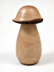 LV-2281 Red-Tip Photinia Wooden Mushroom Trinket Box, Pill, Jewelry Box-THREADED CAP