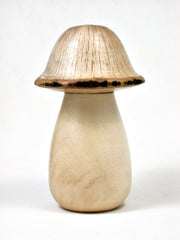 LV-2279  Holly & Live Oak Wooden Mushroom Trinket Box, Pill, Jewelry Box-THREADED CAP
