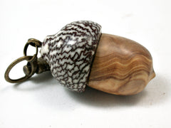 LV-2289 Olive Burl & Betelnut Acorn Pendant Box, Charm, Pill Holder-SCREW CAP