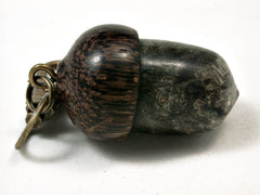 LV-2292 Acorn Pendant Box, Charm, Pill Holder from Buckeye Burl & Black Palm-SCREW CAP