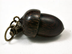 LV-2294 Desert Ironwood & Black Palm Acorn Pendant Box, Charm, Pill Holder-SCREW CAP