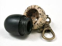 LV-2303 Mun Ebony & Yollilo Palm Nut Acorn Pendant Box, Charm, Pill Holder-SCREW CAP