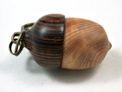LV-2377 Ponderosa Pine Burl & Cocobolo Acorn Pendant Box,Bag Charm, Keychain-SCREW CAP