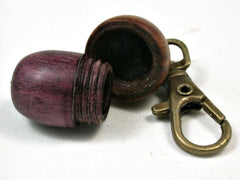 LV-2338 Acorn Pendant Box, Charm, Pill Holder from Purpleheart & Verawood-SCREW CAP