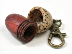 LV-2316 Acorn Pendant Box, Charm, Pill Holder from Padauk & Palm Nut-SCREW CAP