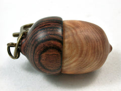 LV-2377 Ponderosa Pine Burl & Cocobolo Acorn Pendant Box,Bag Charm, Keychain-SCREW CAP