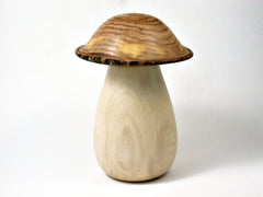 LV-2393 Holly & Japanese Pagoda Tree Wooden Mushroom Threaded Box, Urn-SCREW CAP