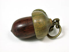 LV-2423 Snakewood & Verawood Acorn Pendant Box, Bag Charm, Keychain-SCREW CAP