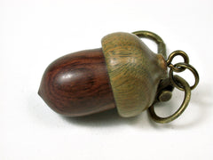 LV-2423 Snakewood & Verawood Acorn Pendant Box, Bag Charm, Keychain-SCREW CAP