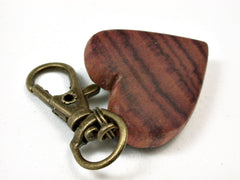 LV-2453 Tulipwood Wooden Heart Charm, Keychain, Wedding, Anniversary Gift-Hand Made
