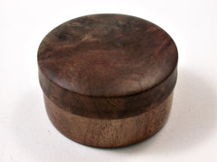 LV-2411 Acacia & Walnut Burl Flat Pill Box, Ring Holder, Jewelry Box-SCREW CAP