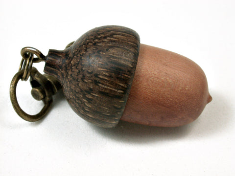 LV-2426 Manzanita & Black Palm Acorn Pendant Box, Bag Charm, Keychain-SCREW CAP